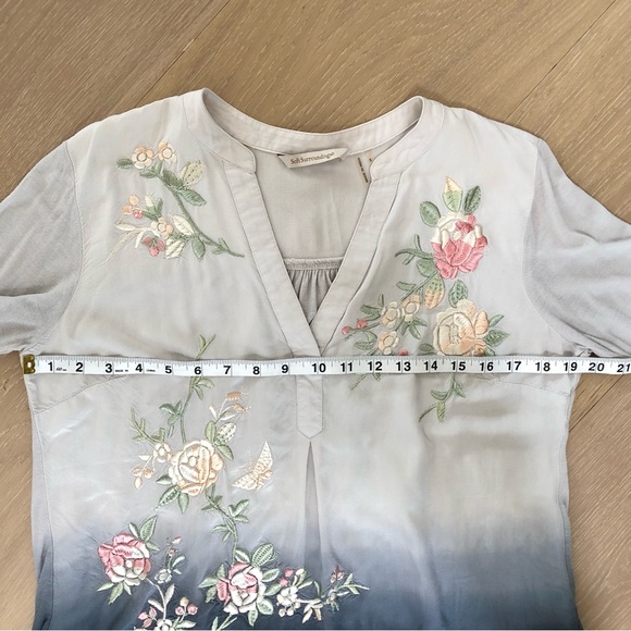 ⭐️Soft Surroundings⭐️Floral Embroidery Ombre Top Blouse Shirt Women's S Small - Picture 9 of 14